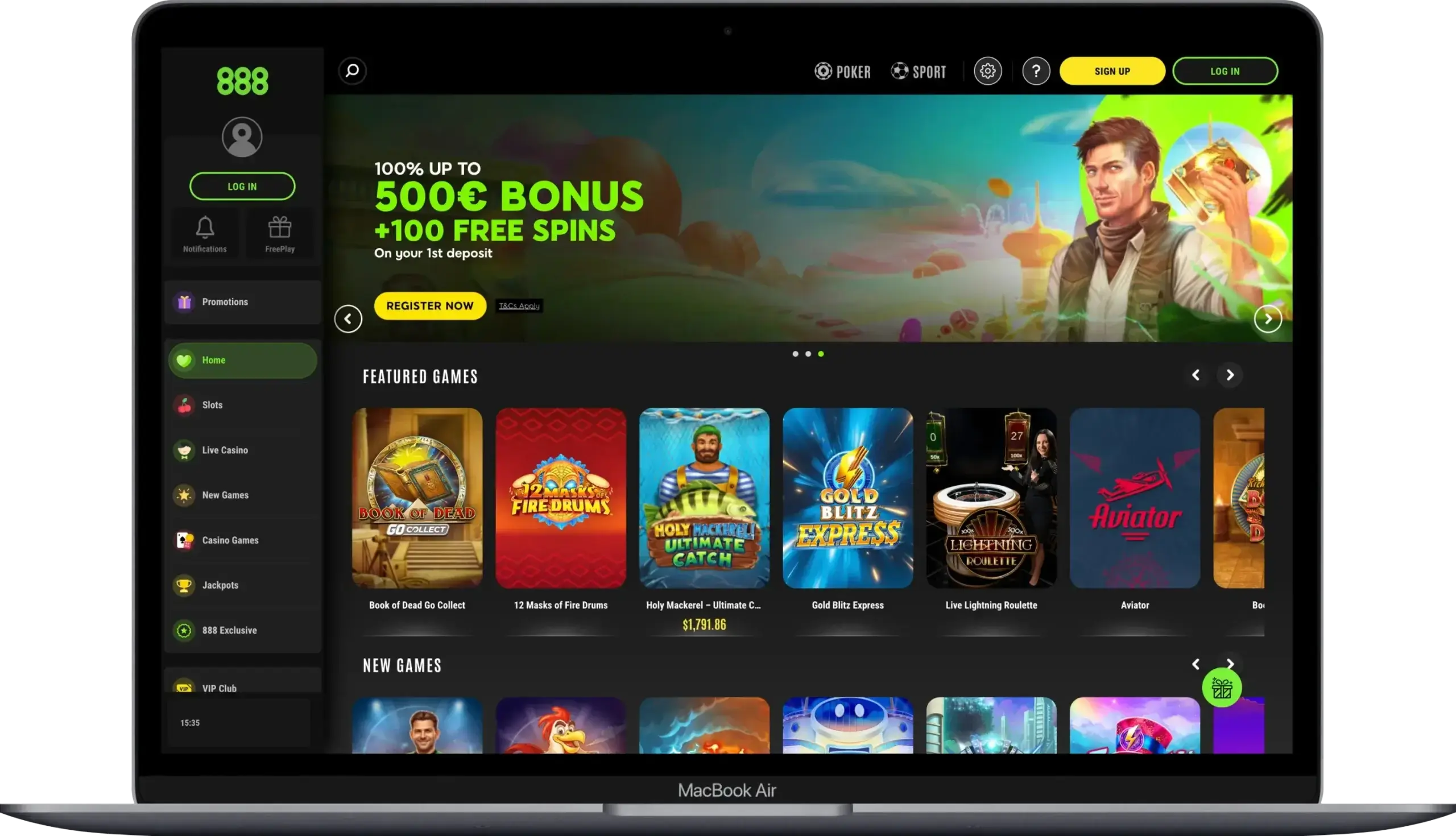 888 casino homepage